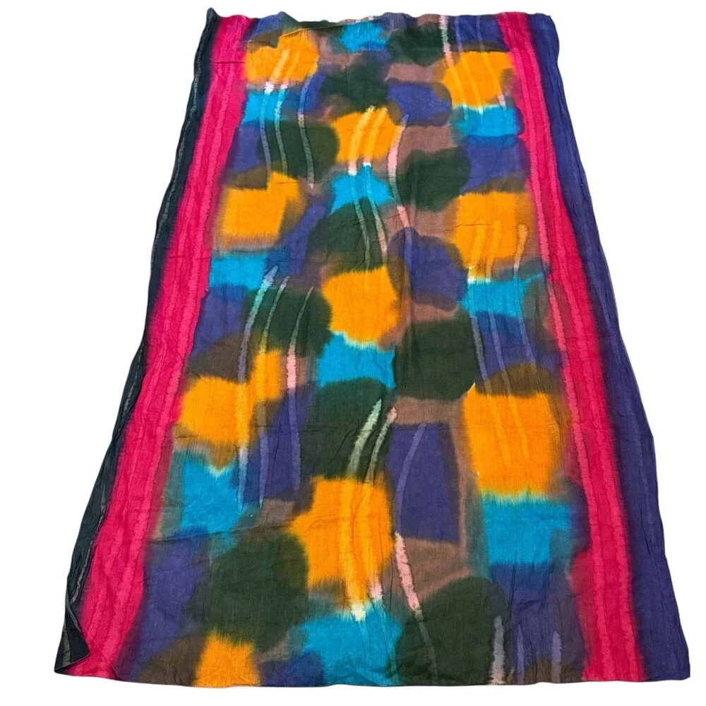 Global Girlfriend Tie Dye Scarf Wrap Multicolor Tie Dye 100% Cotton 68